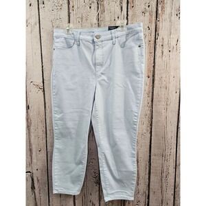 Talbots Women's 14P High Waist Jegging Crop Flare‎ Light Blue Wash Denim Jeans